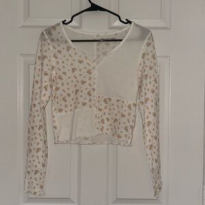 American Eagle Floral Long Sleeve Top Size Small